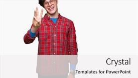  Presentation with young man wearing a hat - Amazing PPT theme having third eye - young handsome man wearing glasses backdrop and a white colored foreground