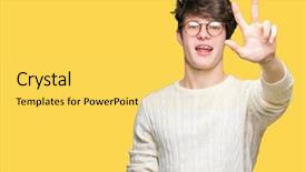  Presentation with glasses - Presentation theme featuring third eye - young handsome man wearing glasses background and a yellow colored foreground
