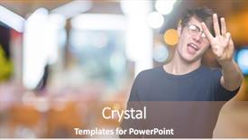  Presentation with glasses - Slide set featuring third eye - young handsome man wearing glasses background and a coral colored foreground