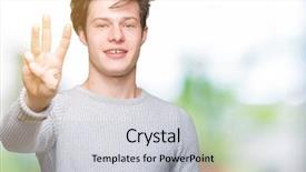  Presentation with winter - Presentation theme featuring third eye - young handsome man wearing winter background and a  colored foreground