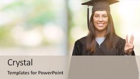  Presentation with confident young hispanic woman - Audience pleasing slides consisting of third eye - young hispanic woman wearing graduated backdrop and a soft green colored foreground