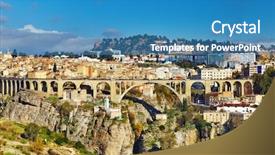  Presentation with third - Presentation having third largest city of algeria background and a teal colored foreground