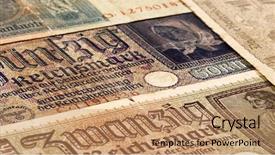  Presentation with third - Presentation theme with history economic - third reich nazi banknotes 1942 background and a coral colored foreground