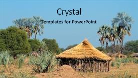  Presentation with traditional wood - Slide deck with third world - traditional rural african wood background and a light blue colored foreground