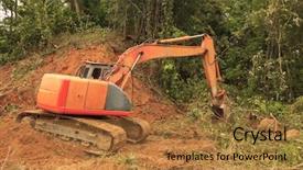  Presentation with human development - Presentation theme consisting of third world country - deforestation borneo tropical rainforest is background and a coral colored foreground