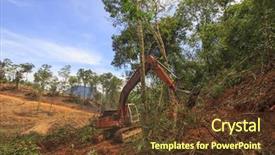  Presentation with third world - Slide set enhanced with third world country - deforestation borneo tropical rainforest is background and a tawny brown colored foreground