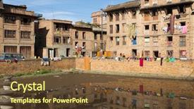  Presentation with scene - PPT layouts having third world country - traditional urban scene at bhaktapur background and a tawny brown colored foreground