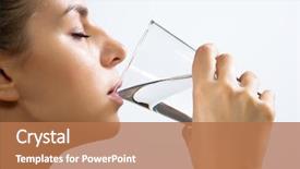  Presentation with drinking glass - Amazing slides having thirst - close-up of pretty young woman backdrop and a coral colored foreground