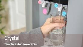  Presentation with filling water glass - Audience pleasing presentation theme consisting of thirst - woman filling glass from water backdrop and a gray colored foreground