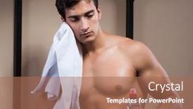  Presentation with water sports - Cool new PPT theme with thirsty-man-drinking-water backdrop and a coral colored foreground