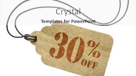  Presentation with percent - Beautiful slides featuring thirty percent off discount - a paper price tag with twine isolated on white backdrop and a white colored foreground