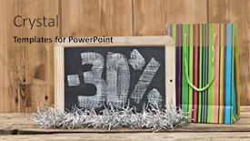  Presentation with percent - Slide deck having thirty percent written on blackboard background and a coral colored foreground