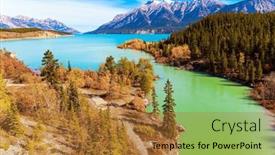  Presentation with abraham - PPT theme having this-artificial-abraham-lake-canadian background and a gold colored foreground