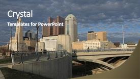  Presentation with columbus - PPT theme with this cityscape of columbus ohio shows the rich street bridge in the foreground background and a ocean colored foreground