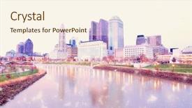  Presentation with columbus - Beautiful PPT theme featuring this is a pastel view backdrop and a cream colored foreground