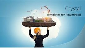  Presentation with project - Colorful presentation design enhanced with this project is within her grasp mixed media backdrop and a light blue colored foreground