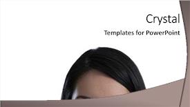  Presentation with white and black woman climbing ladders - Theme with thnking - close-up of thoughtful woman background and a  colored foreground