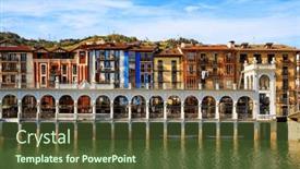  Presentation with architecture old - Theme with tholosa-is-old-provincial-town background and a tawny brown colored foreground