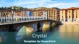  Presentation with architecture old - PPT theme featuring tholosa-is-small-old-town background and a ocean colored foreground