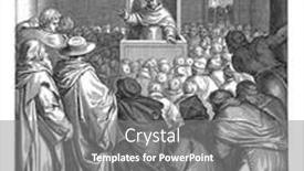  Presentation with philosopher - Slide set featuring thomas-aquinas-preaches-in-paris background and a gray colored foreground