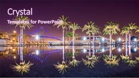  Presentation with palm tree - Theme having smilling guests on the wedding table background and a violet colored foreground