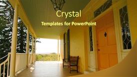  Presentation with house - Colorful slide deck enhanced with thomas-cole-house-national-historic backdrop and a tawny brown colored foreground