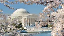  Presentation with thomas jefferson - PPT layouts consisting of thomas jefferson memorial during cherry background and a mint green colored foreground
