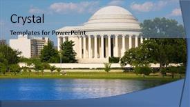  Presentation with thomas jefferson - PPT theme enhanced with thomas jefferson memorial in washington background and a light blue colored foreground