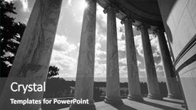  Presentation with thomas jefferson - Slide deck featuring thomas jefferson memorial in washington background and a dark gray colored foreground