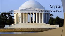  Presentation with president - Beautiful presentation theme featuring thomas jefferson memorial photographed across backdrop and a light blue colored foreground