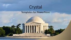  Presentation with thomas jefferson - Slides enhanced with thomas jefferson memorial background and a light blue colored foreground