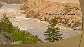  Presentation with pacific - Beautiful presentation theme featuring thompson river and pacific canadian railway backdrop and a coral colored foreground
