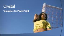  Presentation with soccer net - Audience pleasing PPT theme consisting of thong - beautiful young woman wearing brazil backdrop and a ocean colored foreground