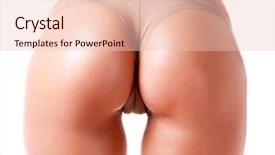  Presentation with nude women ass - PPT layouts enhanced with thong - female ass white background background and a lemonade colored foreground
