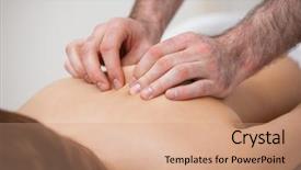  Presentation with chiropractor - Colorful slide deck enhanced with thoracic - chiropractor massaging his patient while backdrop and a coral colored foreground