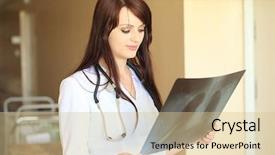  Presentation with x ray equipment for medical - Audience pleasing slides consisting of thoracic - medical theme doctors are studying backdrop and a soft green colored foreground