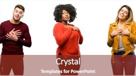  Presentation with heart love - Presentation design consisting of smile holding hands on heart background and a tawny brown colored foreground