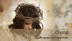  Presentation with thorn - Amazing presentation having thorns - portrait of jesus with thorn backdrop and a coral colored foreground