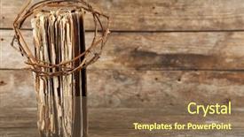  Presentation with old bible - Theme having thorns and bible on old background and a violet colored foreground