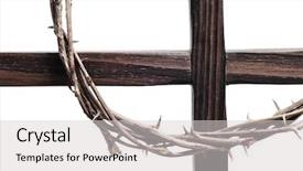  Presentation with crown thorns - PPT theme with thorns and the cross background and a light gray colored foreground