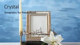  Presentation with crown thorns - Presentation theme featuring thorns lily holy bible background and a light blue colored foreground