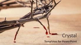  Presentation with dripping blood - Presentation theme consisting of thorns with blood dripping christian background and a lemonade colored foreground