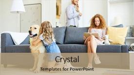  Presentation with cute nursing anime - Slide deck with thorough - cute little girl embracing fluffy background and a coral colored foreground