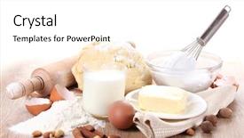  Presentation with dough - Cool new PPT layouts with adorable chihuahua dog and suitcase with clothing close up backdrop and a coral colored foreground