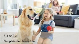  Presentation with ruby red - PPT theme featuring thorough - little girl holding red rubber background and a  colored foreground