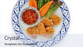  Presentation with kung fu - PPT layouts consisting of thot man kung shrimp cakes background and a  colored foreground