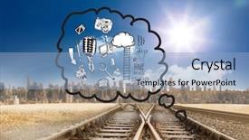  Presentation with thought - Theme featuring thought bubbles with doodles background and a light blue colored foreground