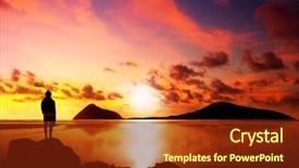  Presentation with reflecting - Slides enhanced with thought cloud - silhouette of man reflecting while background and a tawny brown colored foreground