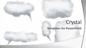  Presentation with bubbles feedback survey words speech - PPT theme having industrial stainless steel pipe background and a dark gray colored foreground.