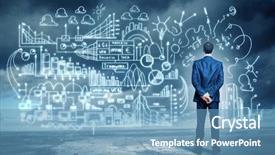  Presentation with thought - Cool new PPT theme with thought leadership - back view image of young backdrop and a teal colored foreground